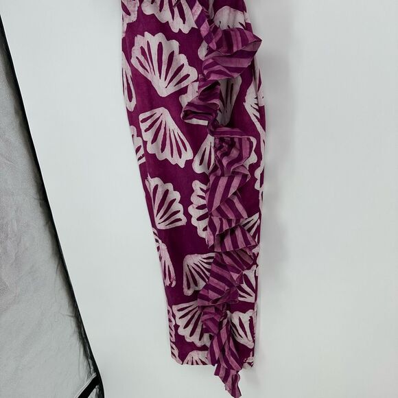 Anthropologie Sika KC Off the shoulder Ruffle Midi Dress Long Bodycone Purple 4 - Picture 7 of 16